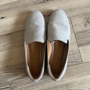 Gray slip on shoes